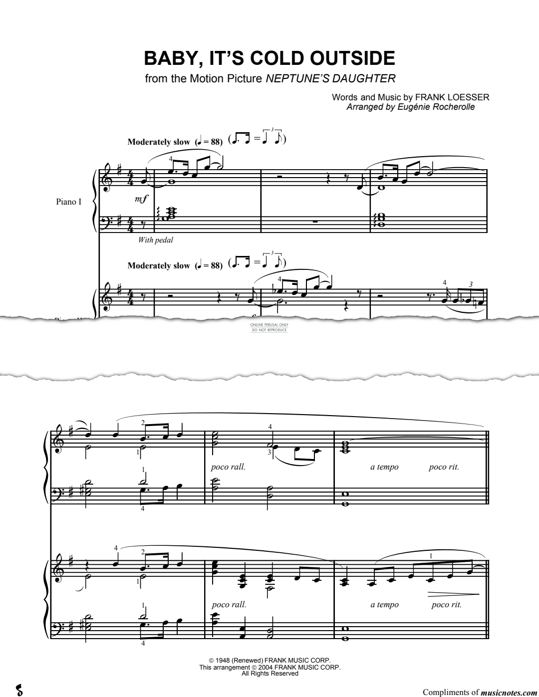 Product gallery: Page 1 of 1 Baby, It's Cold Outside, Frank Loesser