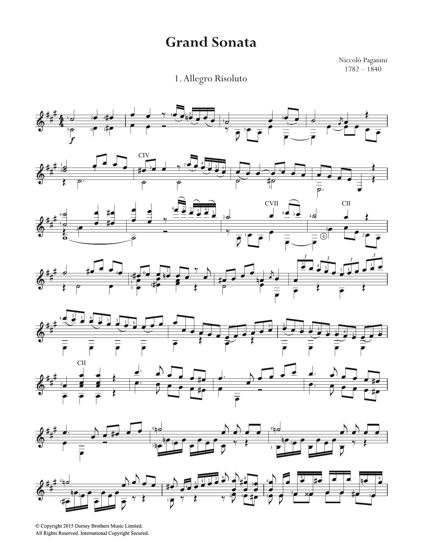 Product gallery: Page 1 of 1 Grand Sonata, Niccolo Paganini