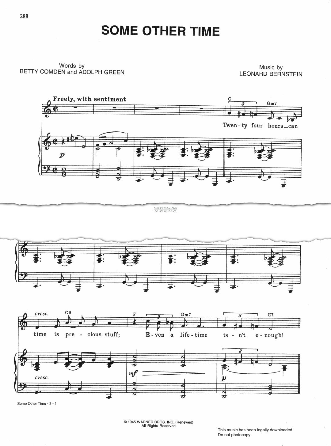 gallery: Some Other Time (from "On The Town"), Leonard Bernstein, Gesang, Gitarre, Klavier