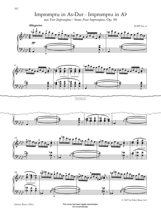 Produktgalerie: Seite 1 von 1 Impromptu in A-flat (from Four Impromptus, Op. 90, D 899), Franz Schubert, Klavier