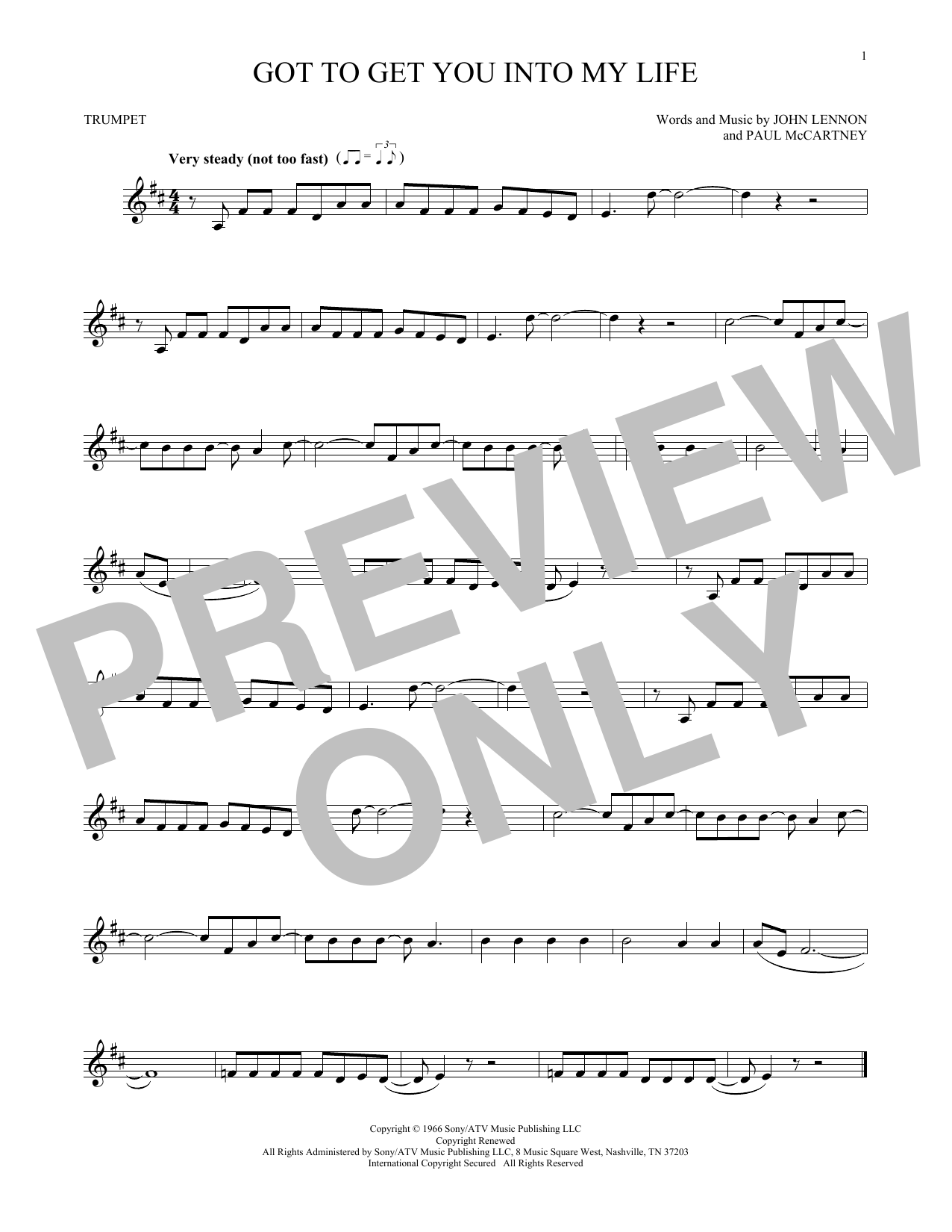 Produktgalerie: Seite 1 von 1 Got To Get You Into My Life, The Beatles, Trompete