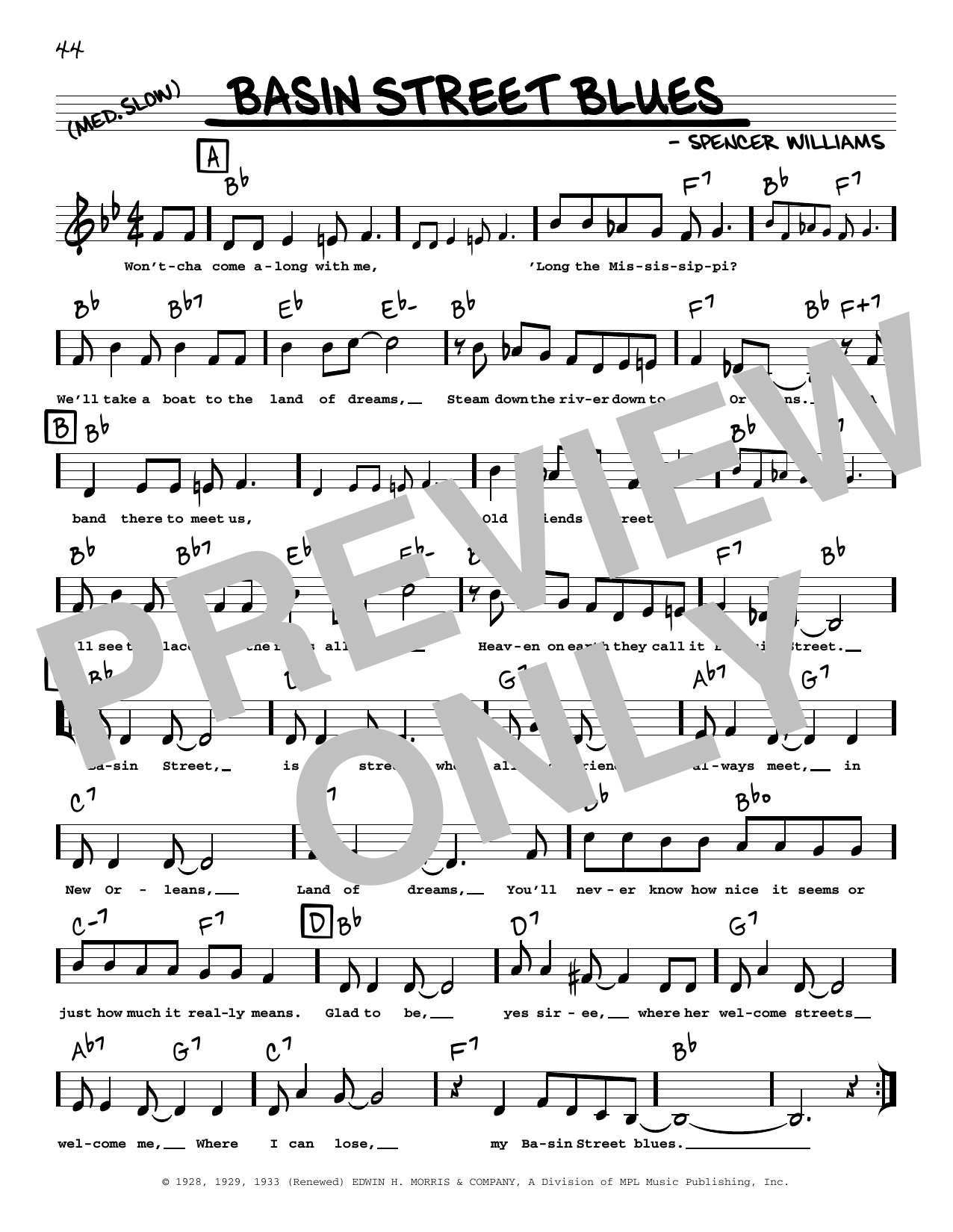 Product picture to: Basin Street Blues (arr. Robert Rawlins)