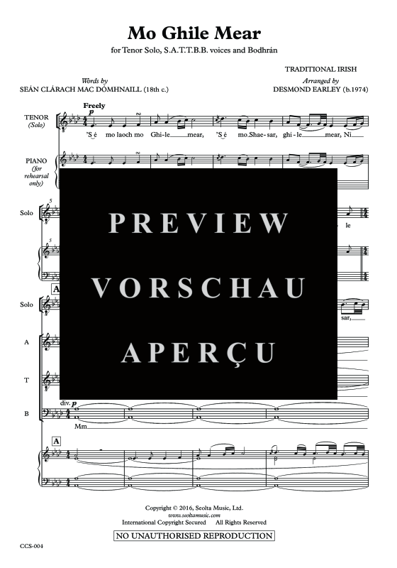 Produktgalerie: Seite 4 von 11 Mo Ghile Mear, , Tenor Solo, Gemischter Chor und Klavier