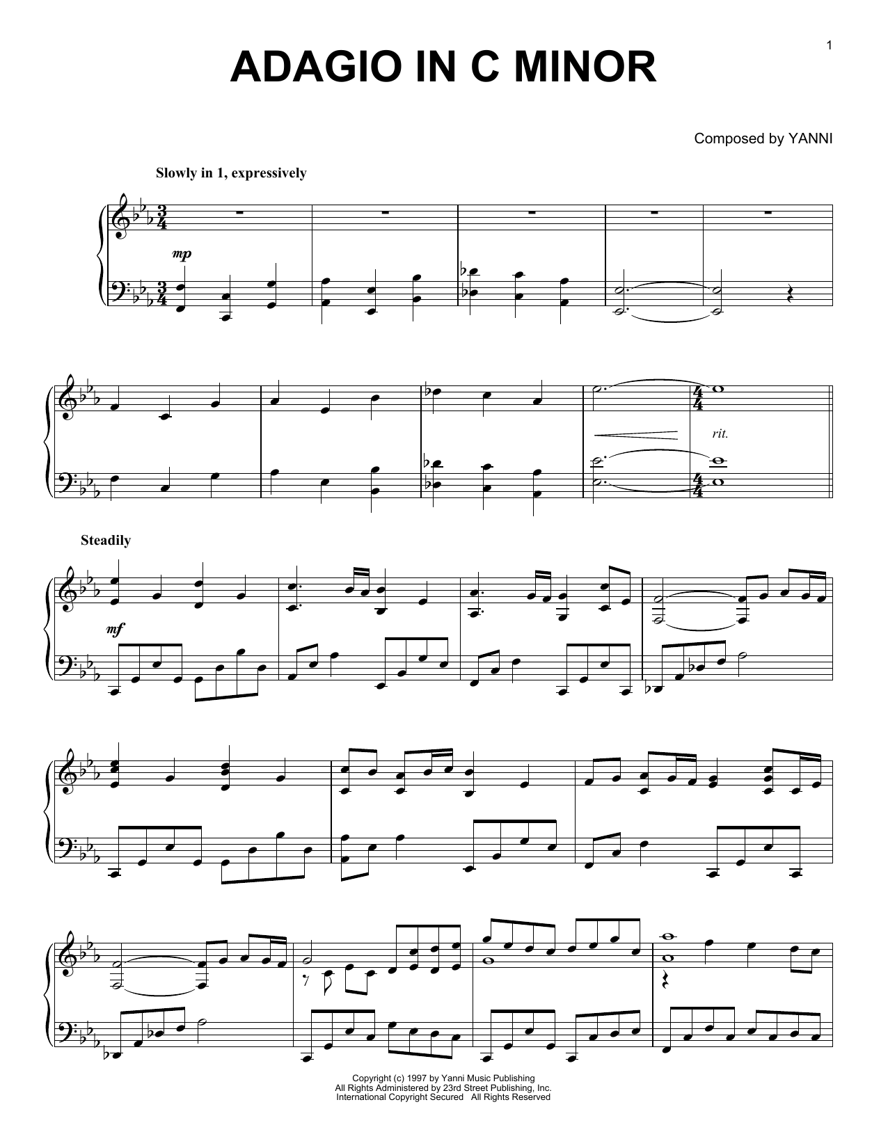 Product picture to: Adagio In C Minor