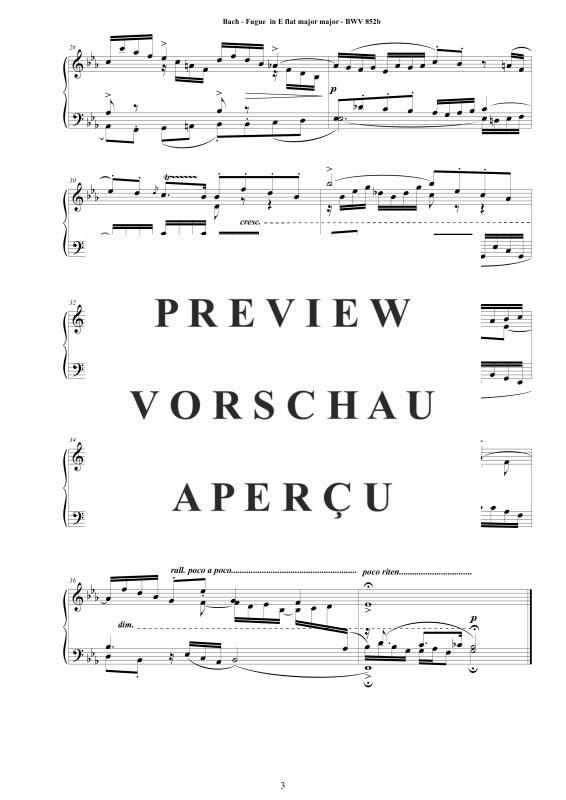 Produktgalerie: Seite 4 von 4 Fuge in Es-Dur BWV 852b, , Klavier Solo