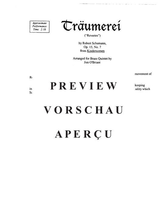 Produktgalerie: Seite 3 von 13 Traumerei , , (Blechbläser Quintett)