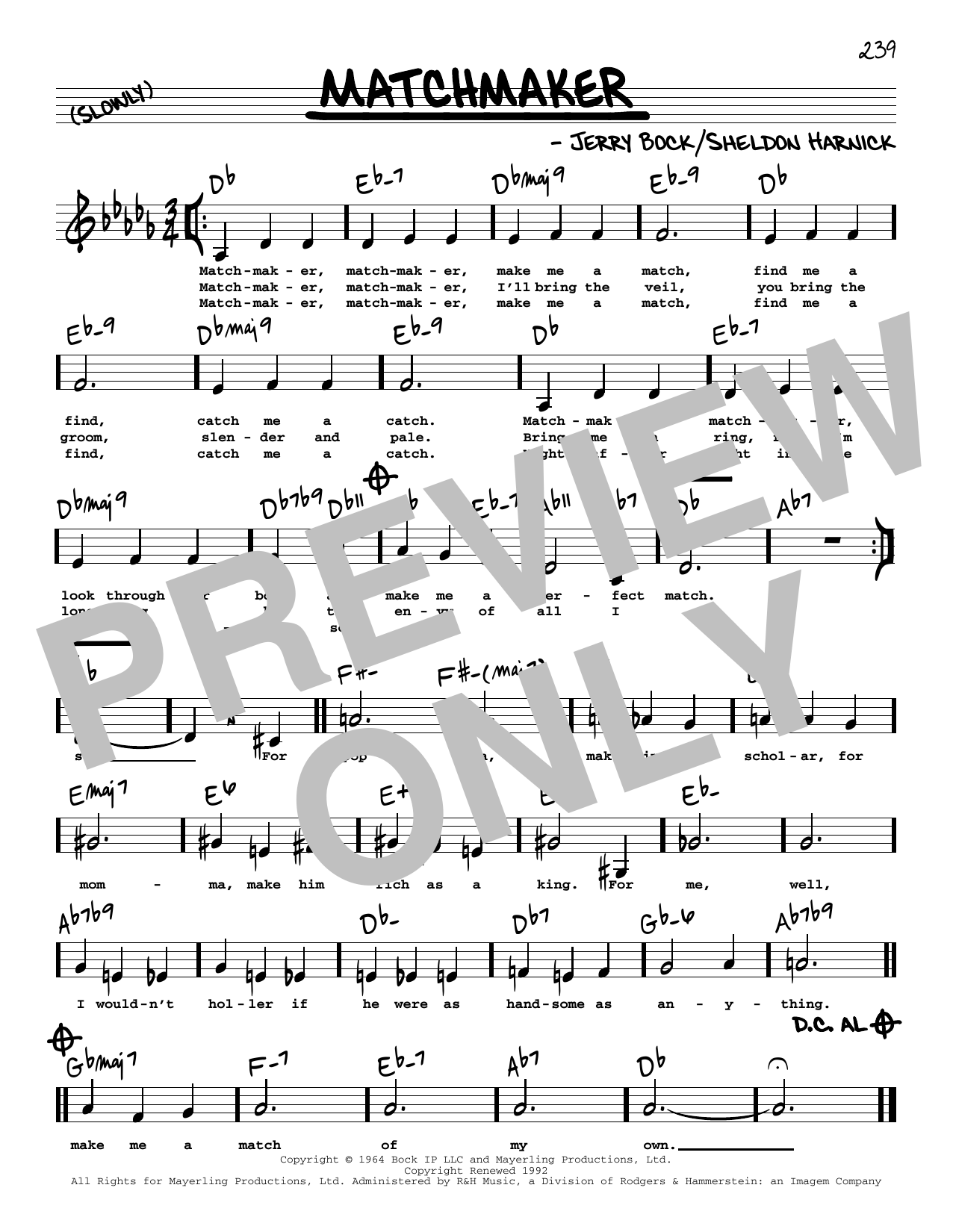 Produktbild zu: Matchmaker (Low Voice) (from Fiddler On The Roof)