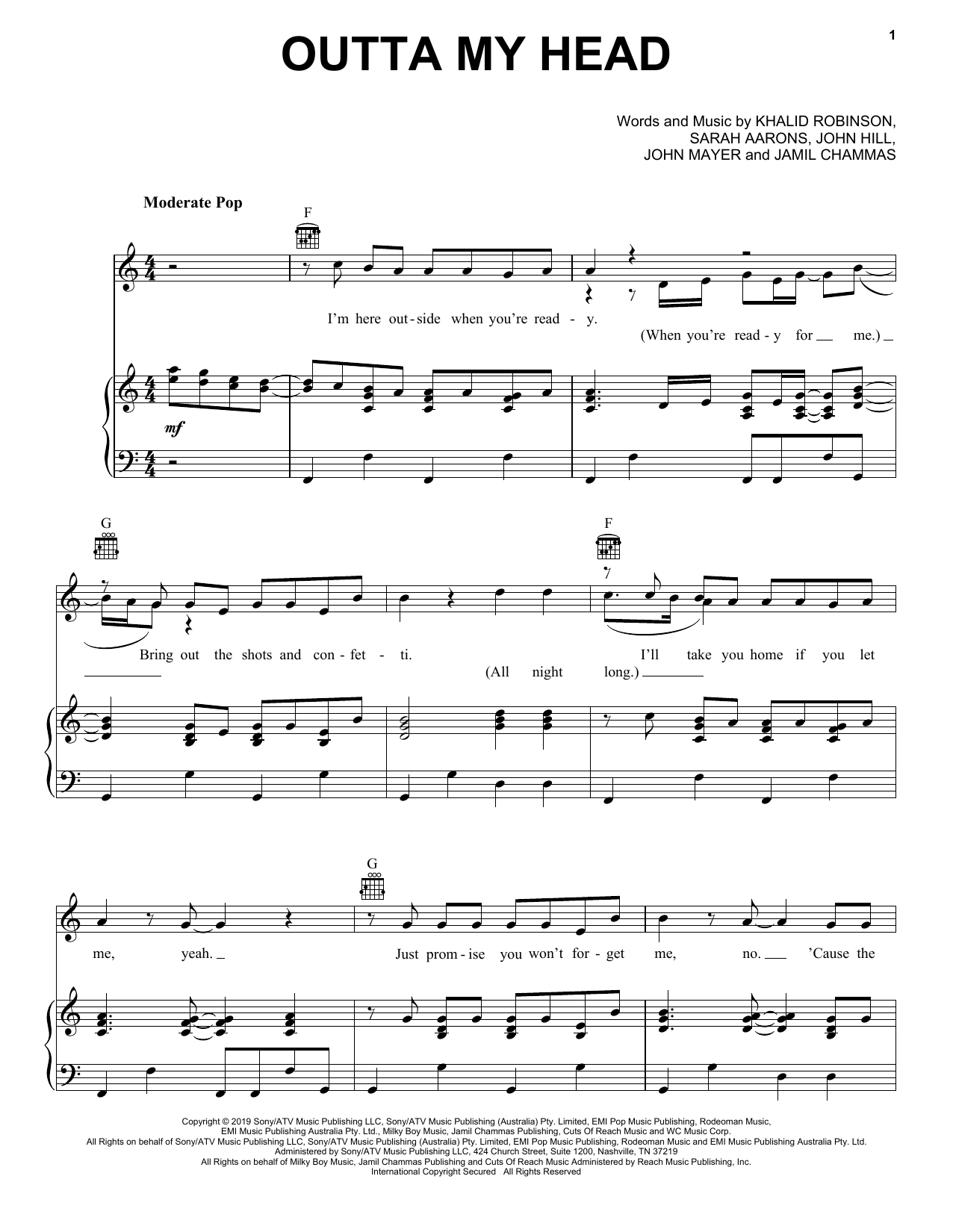 Produktbild zu: Outta My Head (feat. John Mayer)