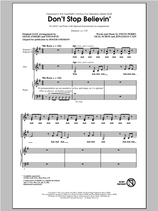 Produktgalerie: Seite 1 von 1 Don't Stop Believin', Roger Emerson, Chor