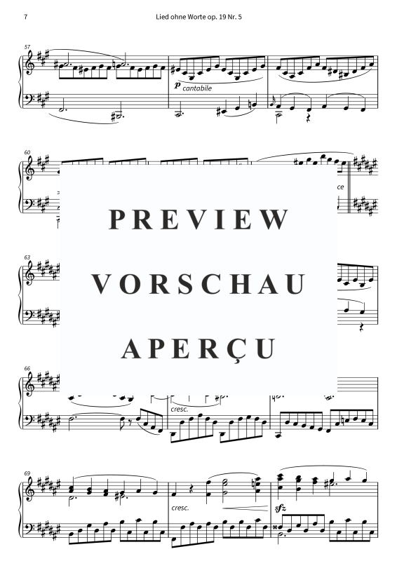Produktgalerie: Seite 9 von 10 Lied ohne Worte op. 19 Nr. 5, , Klavier Solo