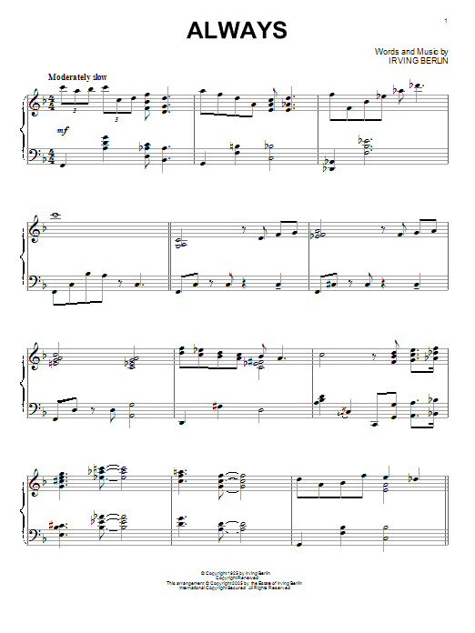 Product gallery: Page 1 of 1 Always, Irving Berlin