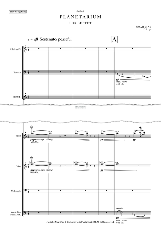 Produktgalerie: Seite 1 von 1 Planetarium, Noah Max, Fagott, Horn, Klarinette, Kontrabass, Viola, Violine, Violoncello