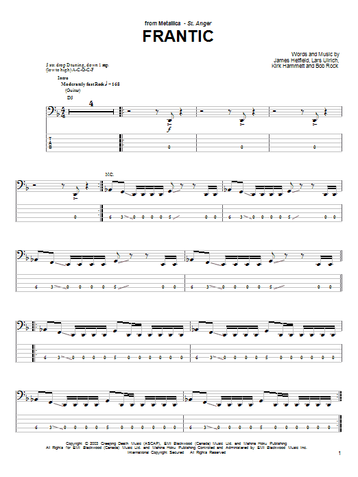 Produktgalerie: Seite 1 von 1 Frantic, Metallica, E-Bass