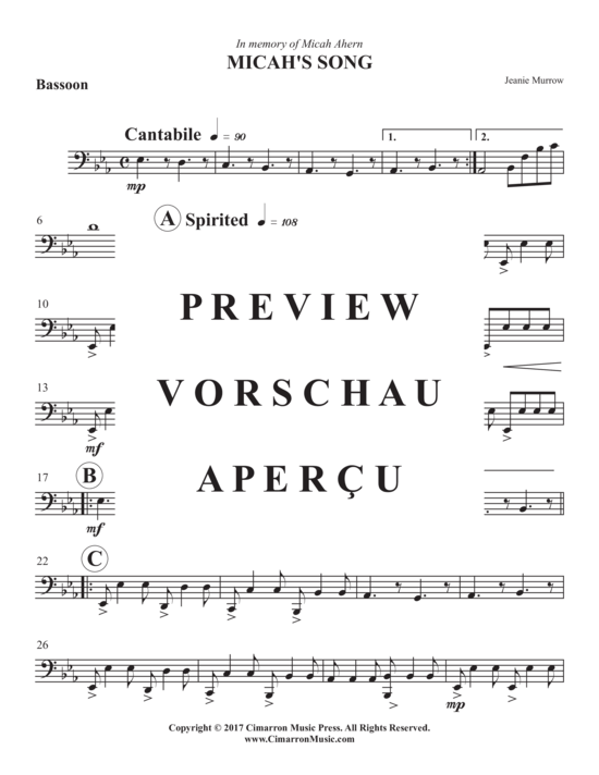 Produktgalerie: Seite 16 von 17 Micha´s Song , , (Holzbläserquintett)
