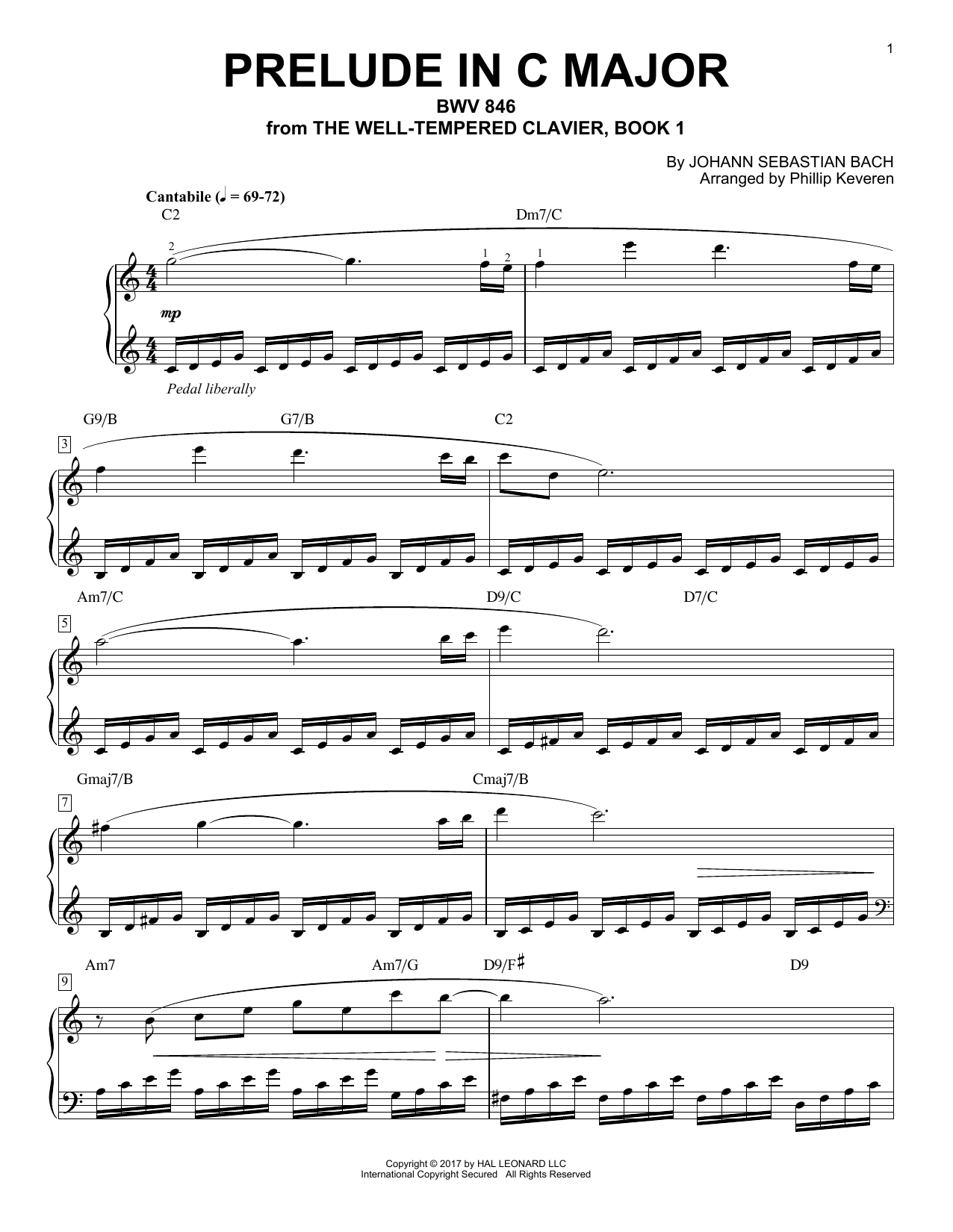 Produktgalerie: Seite 1 von 1 Prelude In C Major, BWV 846 [Jazz version] (arr. Phillip Keveren), Johann Sebastian Bach, Klavier