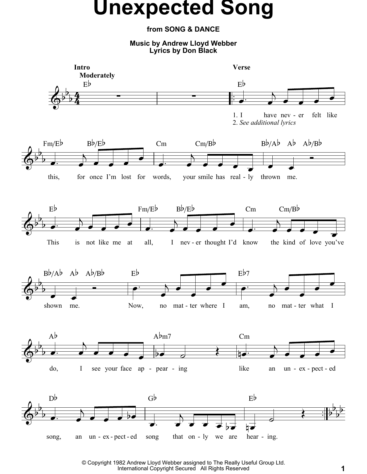 Product picture to: Unexpected Song (from Song & Dance)