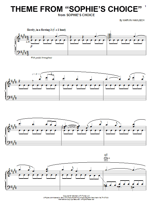 Produktbild zu: Theme From "Sophie's Choice"