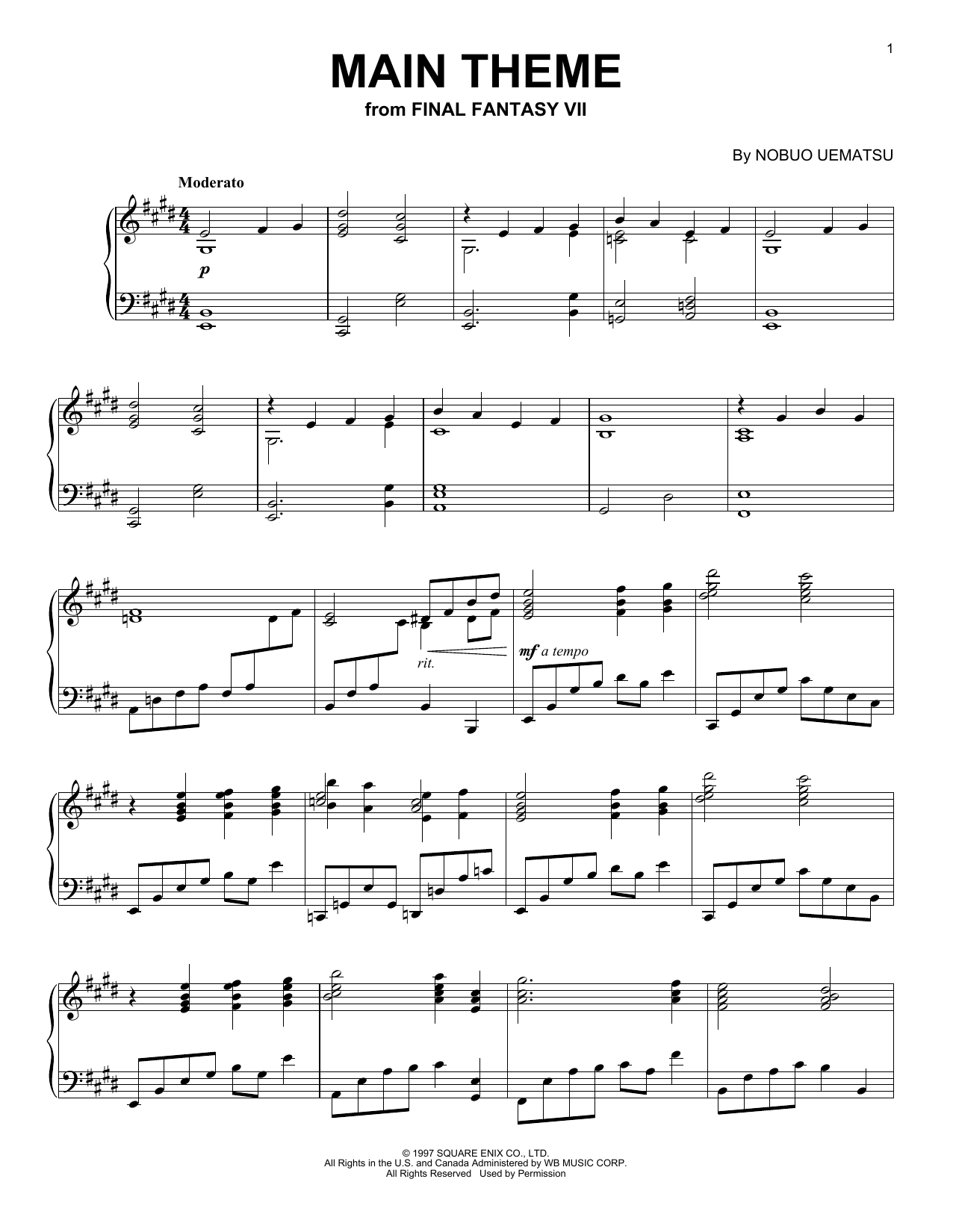 Produktbild zu: Main Theme (from Final Fantasy VII)