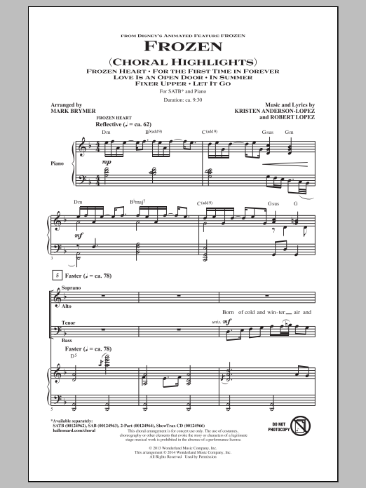 Product picture to: Frozen (Choral Highlights)