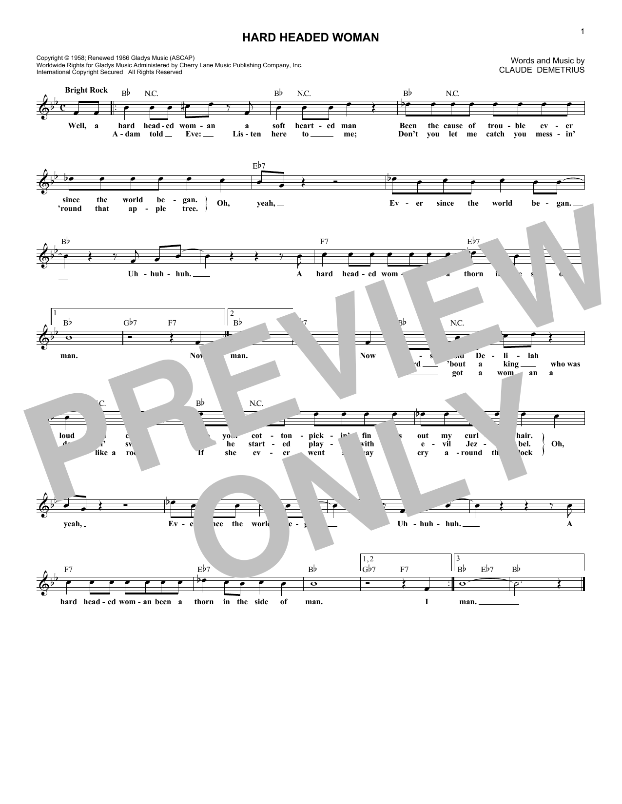 Produktgalerie: Seite 1 von 1 Hard Headed Woman, Elvis Presley, Melodieinstrument