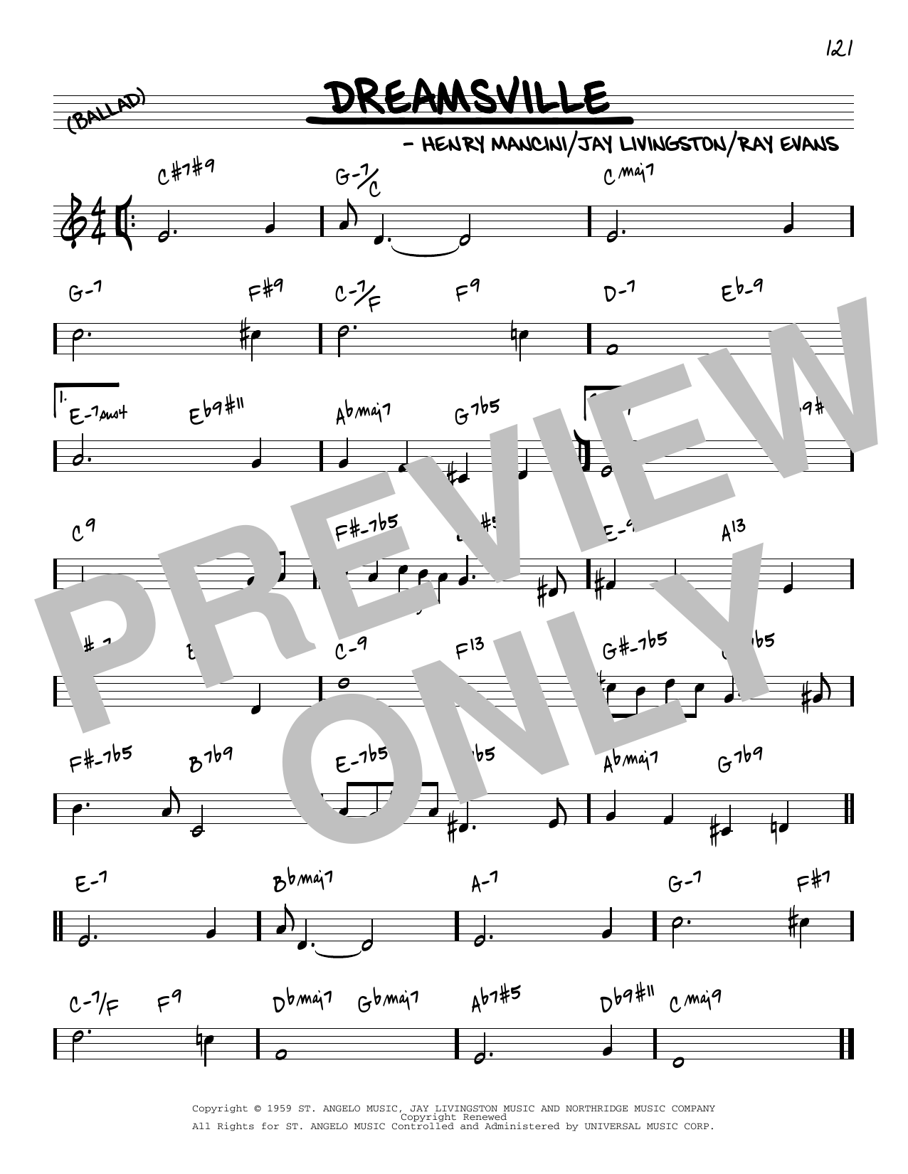 Produktbild zu:  Dreamsville [Reharmonized version] (arr. Jack Grassel) - Henry Mancini