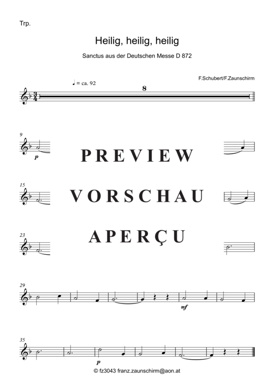 Produktbild zu: Zum Sanctus (Heilig, heilig) Schubert/Zaunschirm
