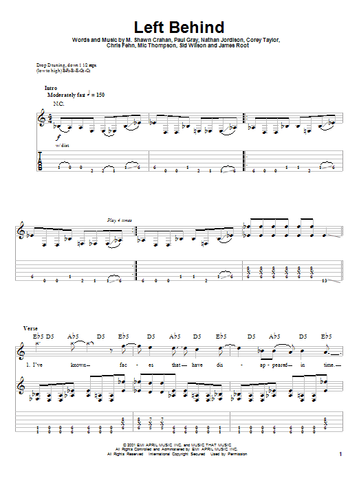 Produktgalerie: Seite 1 von 1 Left Behind, Slipknot, Gitarre