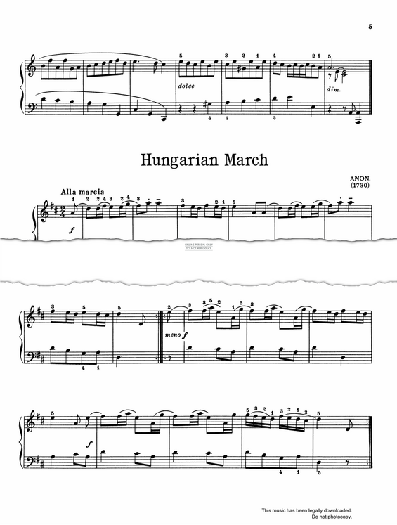Produktgalerie: Seite 1 von 1 Hungarian March, Anon, Klavier
