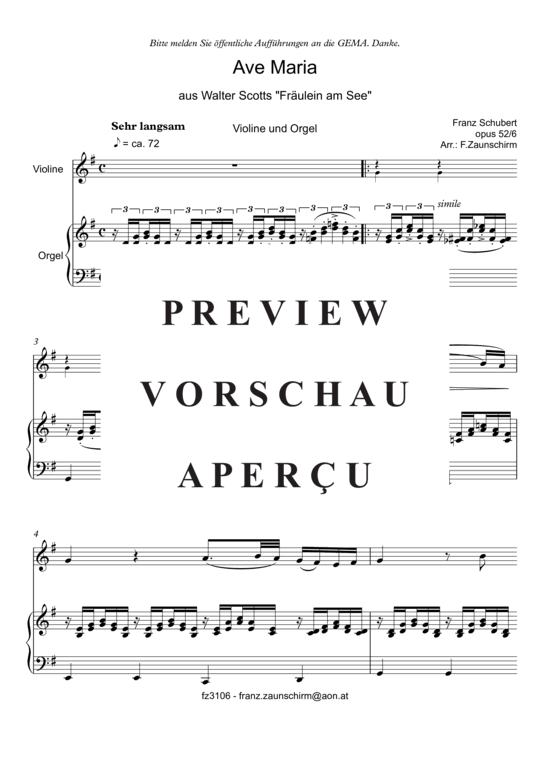 gallery: Ave Maria , , (Violine + Orgel)