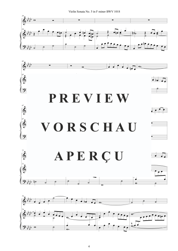 Produktgalerie: Seite 5 von 11 Violin Sonate Nr. 5 F-Moll BWV 1018, , Violine und Cembalo/Klavier