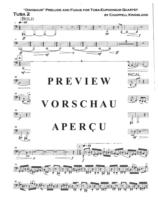 Product gallery: Page 21 of 21 Dinosaur Prelude and Fugue , , (Tuba Quartett EETT)