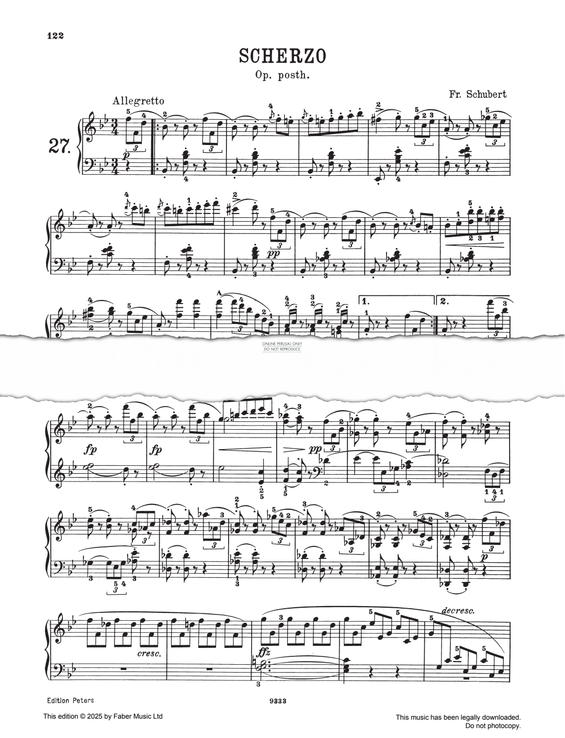Produktgalerie: Seite 1 von 1 Scherzo in B flat major D593.1, Wolfgang Amadeus Mozart, Klavier