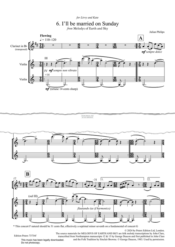 Product gallery: Page 1 of 1 No.6: I'll Be Married On Sunday (from 'Melodys Of Earth And Sky'), Julian Philips