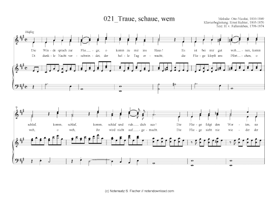 Product picture to: Traue, schaue, wem Otto Nicolai (1810-1849)