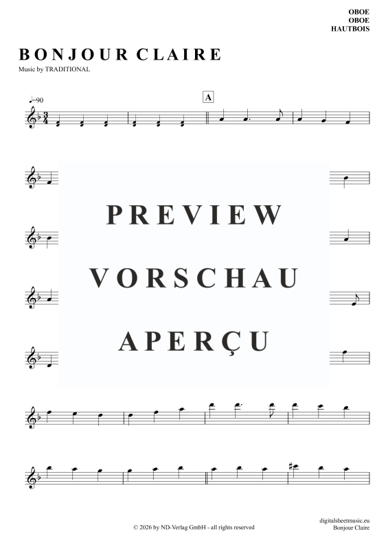 Produktgalerie: Seite 2 von 4 Bonjour Claire, Traditional, Oboe