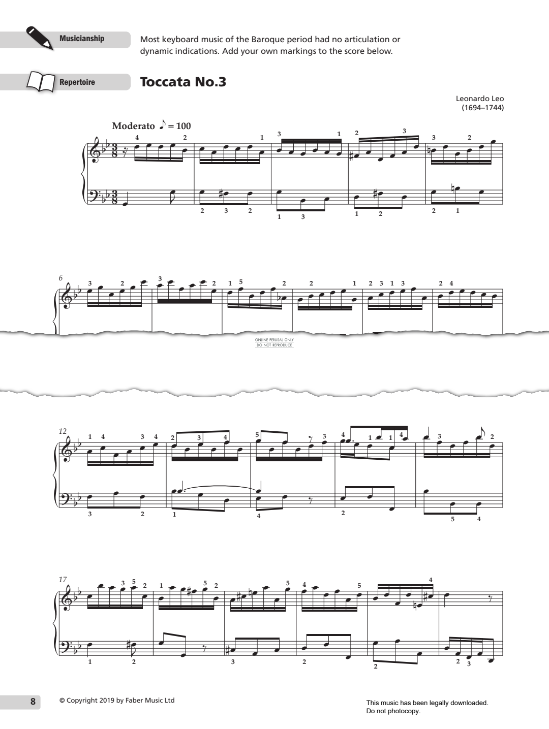 Produktgalerie: Seite 1 von 1 Toccata No.3, Leonardo Leo, Klavier