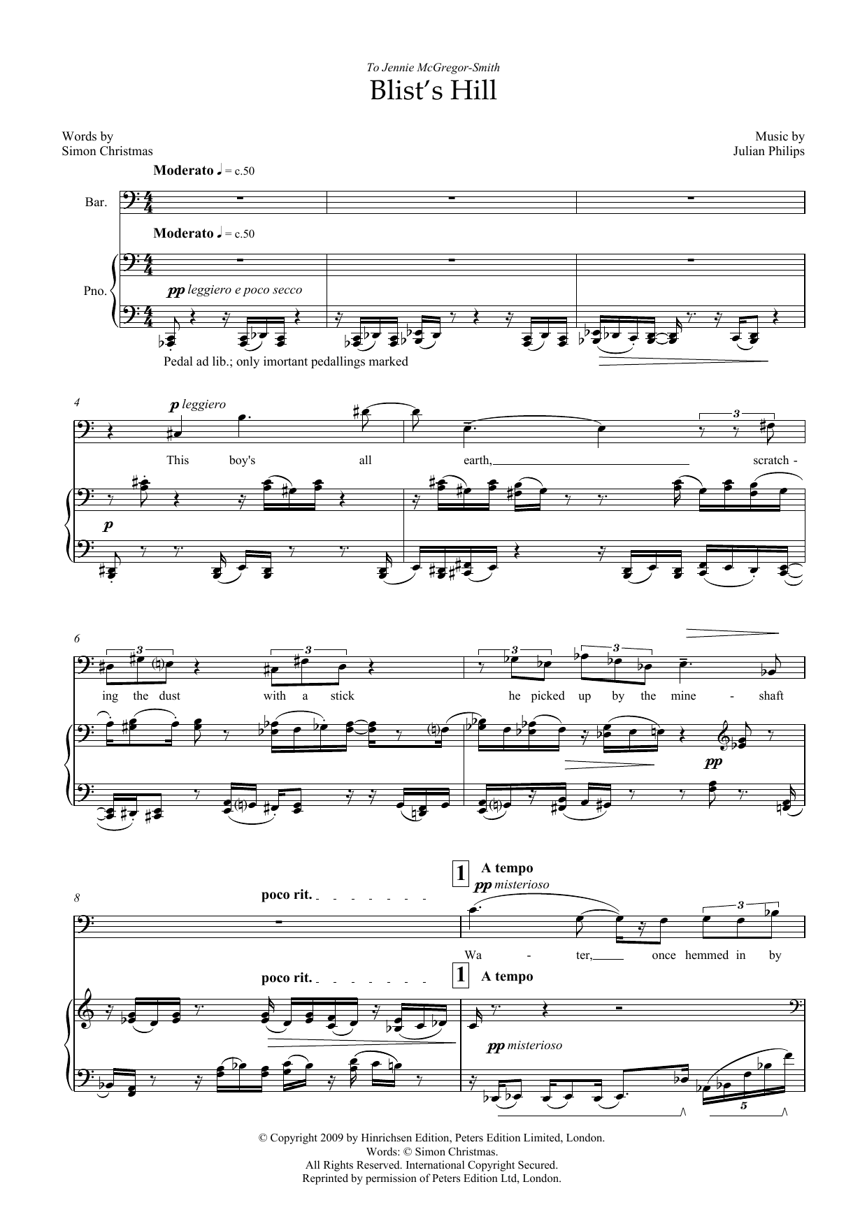 Product picture to: Blist's Hill (for baritone and piano)