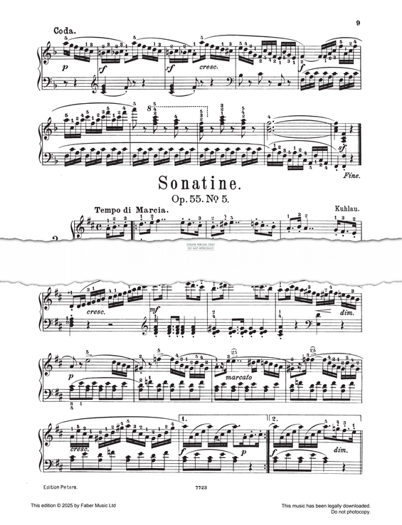 Produktgalerie: Seite 1 von 1 Sonatina in D major Op. 55 No. 5, Friedrich Kuhlau, Klavier
