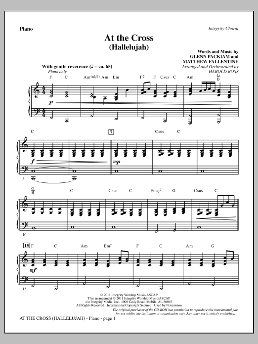 Produktgalerie: Seite 1 von 1 At The Cross (Hallelujah) - Piano, Harold Ross, Chor