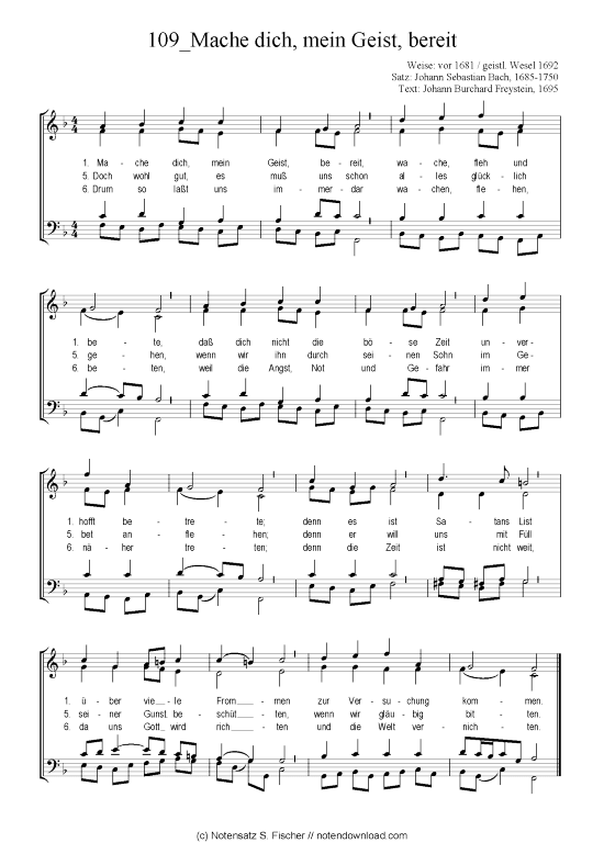 Produktbild zu: Mache dich, mein Geist, bereit Chorsatz Alte Meister
