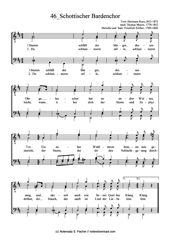 Product picture to: Schottischer Bardenchor  Friedrich Silcher (1789-1860)