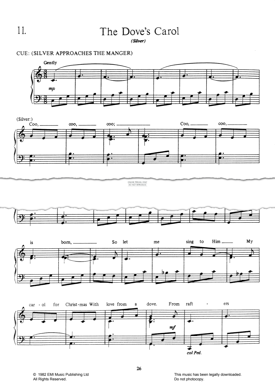 Produktbild zu: The Dove's Carol (from 'The Christmas Dove & The Woodcutter')