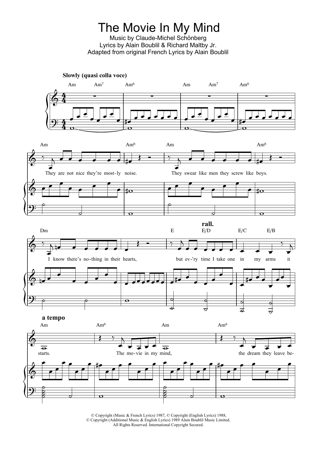 Produktbild zu: The Movie In My Mind (from Miss Saigon)