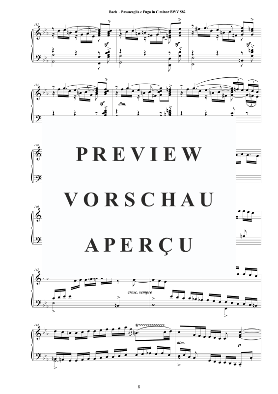 Produktgalerie: Seite 9 von 11 Passacaglia e Fuge in C-Moll BWV 582, , Cembalo/Klavier Solo