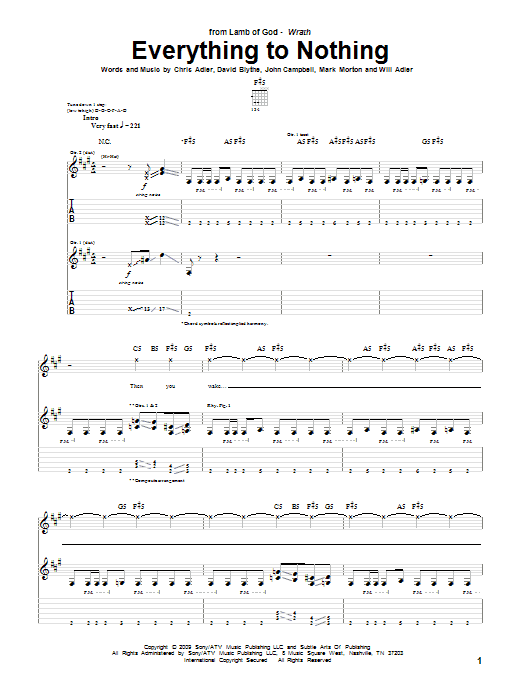 Produktgalerie: Seite 1 von 1 Everything To Nothing, Lamb Of God, Gitarre