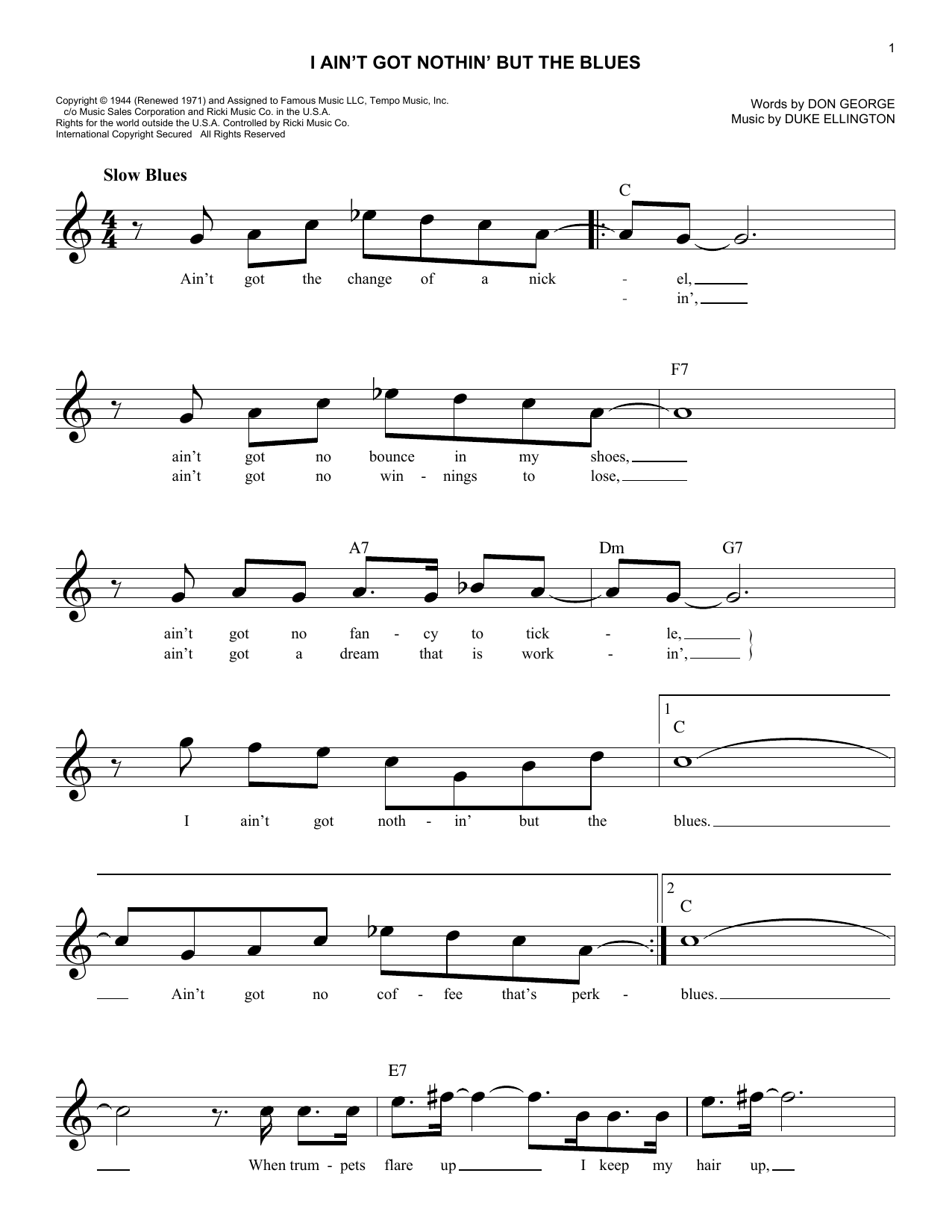 Produktbild zu: I Ain't Got Nothin' But The Blues