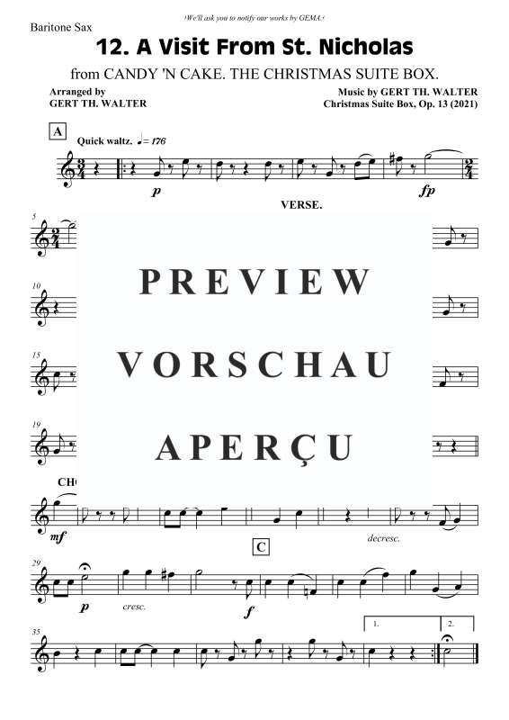 Produktgalerie: Seite 9 von 9 A Visit From St. Nicholas, , Saxophon Trio A/S A/T T/B