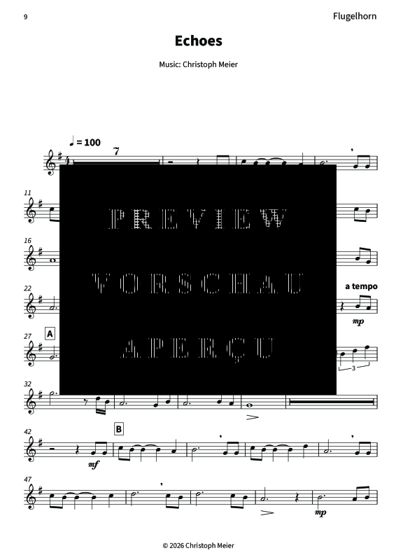 gallery: Echoes - Gentle Melodies for Weddings, Church, and Other Occasions, , Trompete in B und Klavier