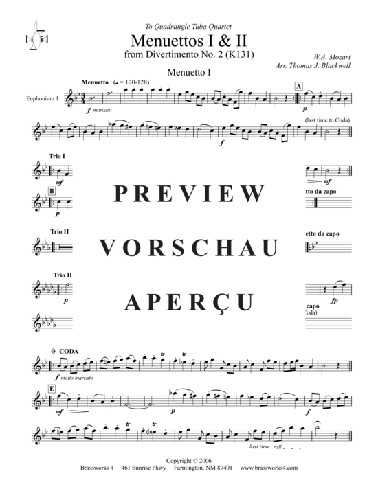 Product gallery: Page 14 of 17 Menuettos I u II  , , (Tuba Quartet: 2x Baritone, 2xTuba)