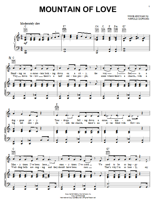 Produktgalerie: Seite 1 von 1 Mountain Of Love, Johnny Rivers, Gesang, Gitarre, Klavier